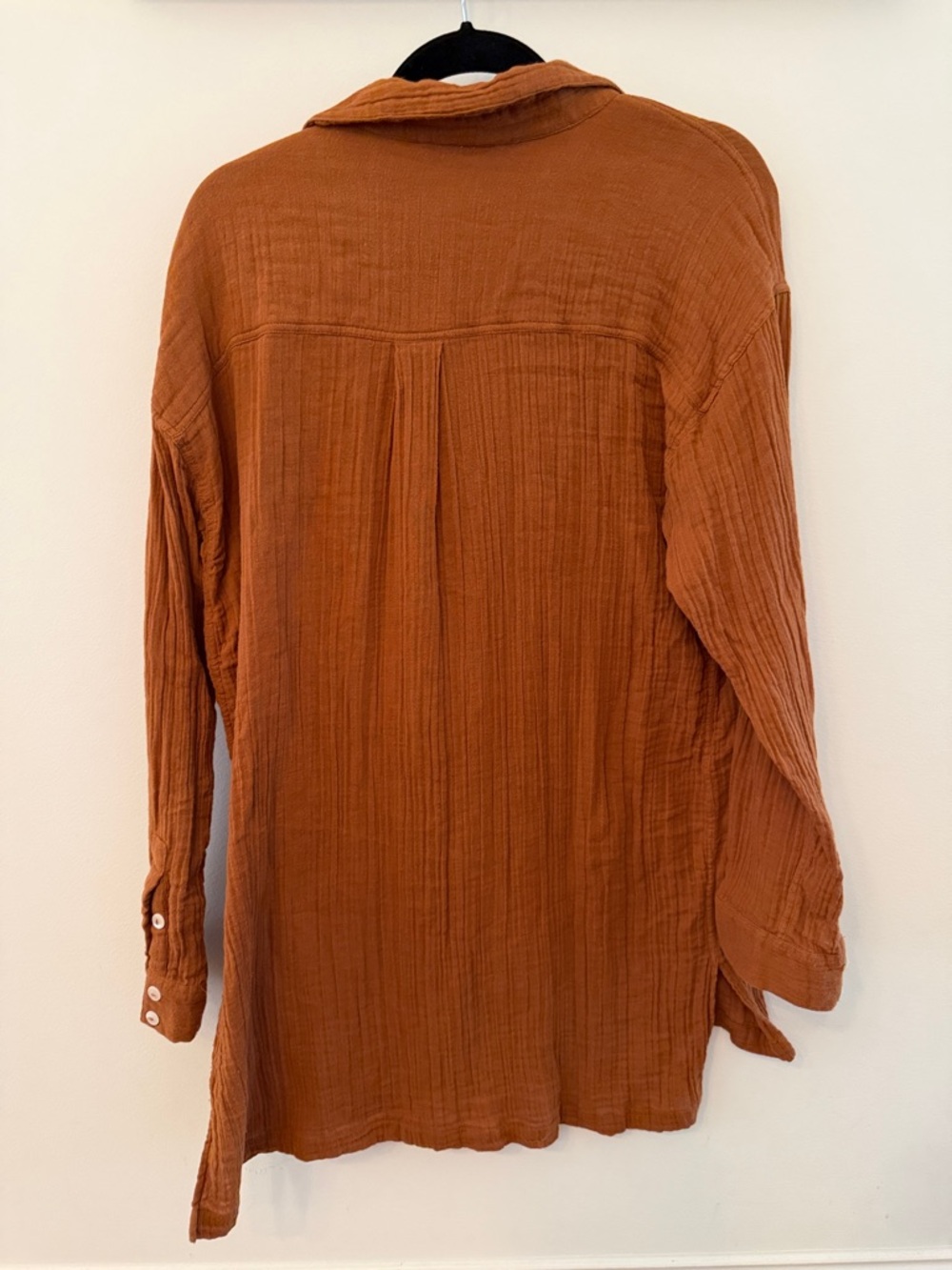 Free People Rust Terracotta Button Pullover Tunic - Picture 3 of 3